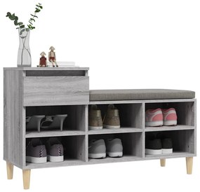 vidaXL Παπουτσοθήκη Γκρι Sonoma 102x36x60 εκ. από Επεξεργασμένο Ξύλο