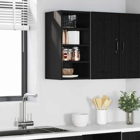 vidaXL Κρεμαστό ντουλάπι με ράφι Μαύρη δρυς 30 x 29,5 x 60 εκ.