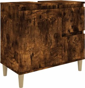 vidaXL Ντουλάπι Μπάνιου Καπνιστή Δρυς 65x33x60 εκ. Επεξεργασμένο Ξύλο