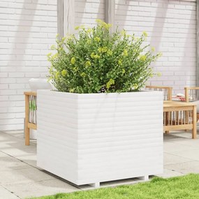 vidaXL Ζαρντινιέρα Λευκή 80x80x72 εκ. από Μασίφ Ξύλο Πεύκου