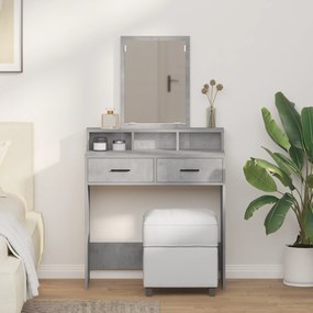 vidaXL Τουαλέτα με Συρτάρια Γκρι Σκυρόδεμα 79x41x140 εκ.