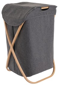 Estia Καλάθι Απλύτων Bamboo Essentials Με Θήκη Πολυεστέρα Πτυσσόμενο 40x40x70cm 02-13158