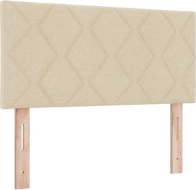 vidaXL Κρεβάτι με ελατήρια με στρώμα Κρεμ 200 x 100 cm ύφασμα