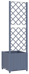 vidaXL Ζαρντινιέρα Κήπου με Καφασωτό Μπλε Γκρι 40x40x136 εκ. από PP
