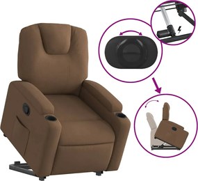 vidaXL Πολυθρόνα Ανακλινόμενη με Ανύψωση Καφέ Υφασμάτινη