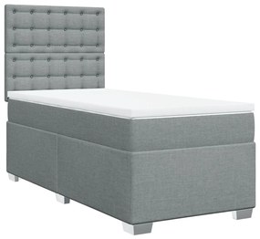 ΚΡΕΒΑΤΙ BOXSPRING ΜΕ ΣΤΡΩΜΑ ΑΝΟΙΧΤΟ ΓΚΡΙ 100X200 ΕΚ. ΥΦΑΣΜΑΤΙΝΟ 3290413