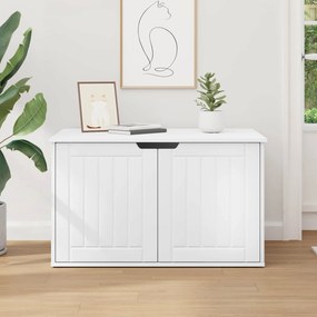 vidaXL Σπίτι Γάτας Λευκό 85 x 55 x 50,5 εκ Επεξεργασμένο ξύλο