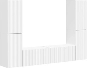 vidaXL Σετ επίπλου τηλεόρασης 6 pcs Λευκό Επεξεργασμένο ξύλο