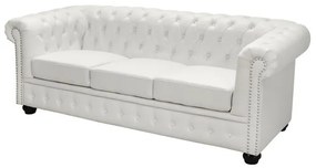 ΚΑΝΑΠΕΣ 3ΘΕΣΙΟΣ T.CHESTERFIELD HM3009.02 ΤΕΧΝΟΔΕΡΜΑ ΛΕΥΚΟ ΜΑΤ 208x90x73 εκ.