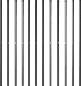 vidaXL Στύλος Περιφράξεων 12 pcs Γκρι Ατσάλι με Επικάλυψη Πούδρας