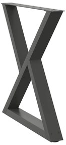 vidaXL Πόδια Τραπεζαρίας 2 τεμ. Ανθρακί 70x(72-73,3) εκ. Ατσάλι
