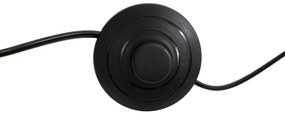 GloboStar® NERINA 02016 Boho Επιδαπέδιο Φωτιστικό Μονόφωτο 1 x E27 AC220-240V IP20 - Φ40 x Υ160cm - Μαύρο Μεταλλικό με Μπεζ Ρατάν Καπέλο Πλέγμα - 5 Χρόνια Εγγύηση