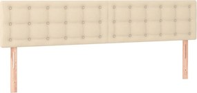 vidaXL Κρεβάτι Boxspring με Στρώμα Κρεμ 120x190 εκ. Υφασμάτινο