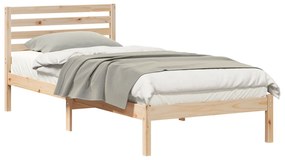 vidaXL Σκελετός Κρεβατιού Καφέ 80 x 210 cm Μασίφ ξύλο πεύκου