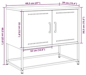 Έπιπλο Τηλεόρασης Μουσταρδί Κίτρινο 68,5x39x60,5 εκ. από Ατσάλι - Κίτρινο
