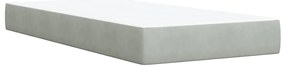 vidaXL Κρεβάτι Boxspring με Στρώμα Ανοιχτό Γκρι 90x200 εκ. Βελούδινο
