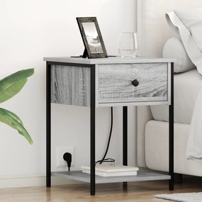 vidaXL Κομοδίνο Γκρι sonoma 42 x 41 x 56 εκ. Επεξεργασμένο ξύλο