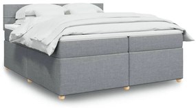 ΚΡΕΒΑΤΙ BOXSPRING ΜΕ ΣΤΡΩΜΑ ΑΝΟΙΧΤΟ ΓΚΡΙ 200X200 ΕΚ. ΥΦΑΣΜΑΤΙΝΟ 3286787