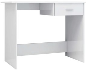 vidaXL Γραφείο Γυαλιστερό Λευκό 100 x 50 x 76 εκ. από Επεξ. Ξύλο