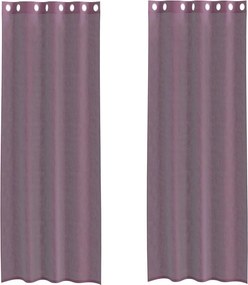 vidaXL Κουρτίνες Voile με ροδέλες 2 τεμάχια Μοβ 140x300 εκ.