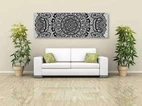 Εικόνα μιας λουλουδάτης μάνταλας σε μαύρο & άσπρο - 150x50