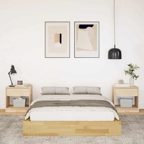 vidaXL Πλαίσιο κρεβατιού χωρίς στρώμα 120x190 cm μασίφ ξύλο δρυς