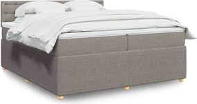 vidaXL Κρεβάτι Boxspring με Στρώμα Taupe 200x200 εκ. Υφασμάτινο