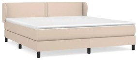 Κρεβάτι Boxspring με Στρώμα Καπουτσίνο 160x200εκ.από Συνθ.Δέρμα - Καφέ