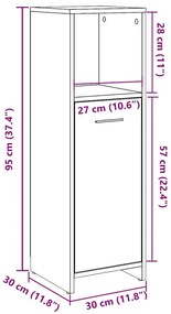 ΣΤΗΛΗ ΜΠΑΝΙΟΥ ΓΚΡΙ ΣΚΥΡΟΔΕΜΑΤΟΣ 30X30X95 ΕΚ. ΕΠΕΞΕΡΓΑΣΜΕΝΟ ΞΥΛΟ 856032