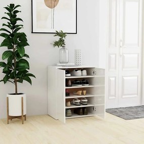 vidaXL Παπουτσοθήκη Γυαλιστερό Λευκό 60 x 35 x 70 εκ. από Επεξ. Ξύλο