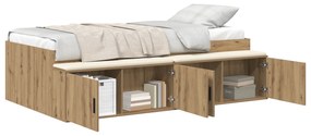 vidaXL Κρεβάτι με Αποθήκευση Artisan Oak 90x190 εκ.