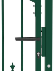 Πόρτα Περίφραξης με Ακίδες Πράσινη 100 x 100 εκ. Ατσάλινη - Πράσινο
