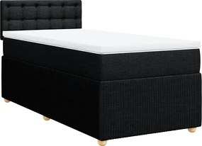 vidaXL Κρεβάτι Boxspring με Στρώμα Μαύρο 100 x 200 εκ. Υφασμάτινο