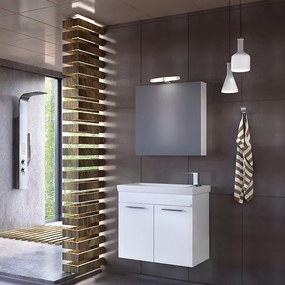 Drop Status White 60x34 MDF - Πάγκος με Νιπτήρα &amp; Καθρέπτη