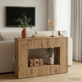 vidaXL Τραπέζι κονσόλας Ριγέ Τεχνίτικη Δρυς 101 x 29 x 74 εκ.