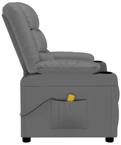 vidaXL Πολυθρόνα Μασάζ Γκρι από Συνθετικό Δέρμα