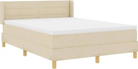 vidaXL Κρεβάτι με ελατήρια με στρώμα Κρεμ 200 x 140 cm Πολυεστέρας