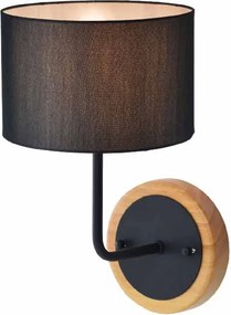 Απλίκα Τοίχου Aca Yasmine OD6508WBK Black/Wood