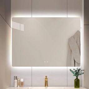 Καθρέφτης Led 0762-L-02-01 100x70cm White Ξύλο,Γυαλί