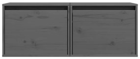 vidaXL Ντουλάπια Τοίχου 2 τεμ. Γκρι 45x30x35 εκ από Μασίφ Ξύλο Πεύκου