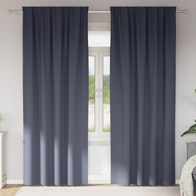 vidaXL Κουρτίνες με κουρτίνες 2 pcs Ανθρακί 260 x 140 εκ. Πολυεστέρας