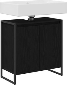 vidaXL Ντουλάπι Μπάνιου Μαύρη Οξυά 60 x 30 x 60 cm Επεξεργασμένο ξύλο