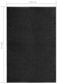 vidaXL Πατάκι Εισόδου Πλενόμενο Μαύρο 120 x 180 εκ.
