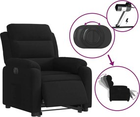 vidaXL Πολυθρόνα Ηλεκτρική Ανακλινόμενη με Ανύψωση Μαύρη Βελούδινη