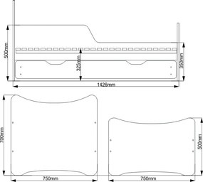 Παιδικό Κρεβάτι SMB-144 x 74 x 70 εκ.-Αεροπλάνο