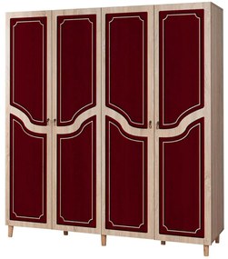 Ντουλάπα Τετράφυλλη Imaj 863SPH4227 180x52x192cm Oak-Red Four Door