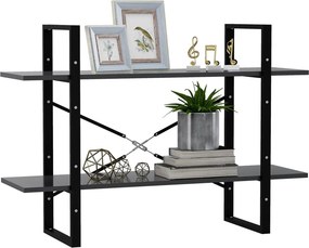 vidaXL Βιβλιοθήκη με 2 Ράφια Γκρι 100 x 30 x 70 εκ. από Επεξ. Ξύλο