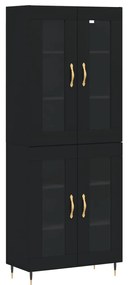 vidaXL Ντουλάπι Μαύρο 69,5x34x180 εκ. από Επεξεργασμένο Ξύλο