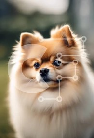 Σετ των 2 Intra Συλλεκτικό Ξύλινο Παζλ Plywood  4mm - Πορτρέτο σκύλου Pomeranian Σε Ξύλινο Κουτί - Διαστάσεις: 10x10 cm – 25 κομμάτια