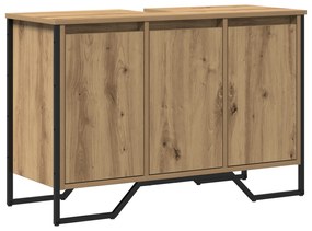 vidaXL ντουλάπι νιπτήρα  μασίφ δρυός 91x35x60 εκ επεξεργασμένο ξύλο